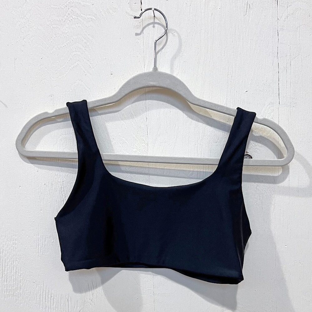 Saturday Swimwear Cleo Square Neck Bikini Top in Black Size Small